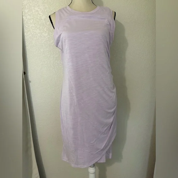 Nine West lavender French Terry Tulip-Hem Sheath Dress, Size XL - Picture 3 of 7